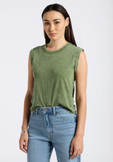 Elayne Women’s Sleeveless Top, Bronze Green - KT0230P