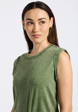 Buffalo David Bitton Elayne Women’s Sleeveless Top Color BRONZE GREEN