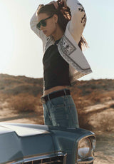 Buffalo David Bitton Ashleigh Women's Quilted Embroidered Button-Up Jacket Color EGRET