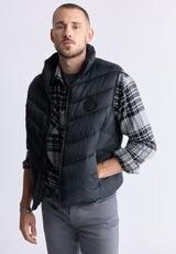 Davies Men's Puffer Vest, Black - OBMEF007