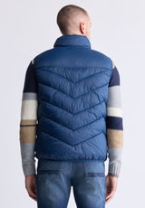 Davies Men's Puffer Vest, Navy - OBMEF007