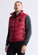 Davies Men's Puffer Vest, Chilli - OBMEF007