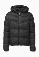 Jerome Black Men's Hooded Puffer Jacket - OBMEF006