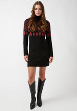 Buffalo David Bitton Massima Black Women's Long Sleeve Mock Neck Sweater Dress - SD0001H
