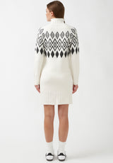 Buffalo David Bitton Massima Ivory Women's Long Sleeve Mock Neck Sweater Dress - SD0001H Color IVORY