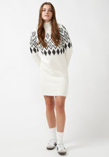 Buffalo David Bitton Massima Ivory Women's Long Sleeve Mock Neck Sweater Dress - SD0001H Color IVORY