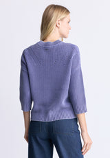 Buffalo David Bitton Kassanda Women's 3/4 Sleeve Knit Sweater, Blue - SW0100H