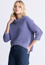 Buffalo David Bitton Kassanda Women's 3/4 Sleeve Knit Sweater, Blue - SW0100H