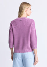 Buffalo David Bitton Kassanda Women's 3/4 Sleeve Knit Sweater, Purple - SW0100H