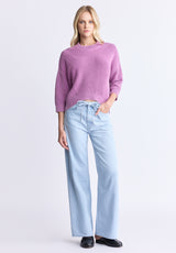 Buffalo David Bitton Kassanda Women's 3/4 Sleeve Knit Sweater, Purple - SW0100H