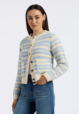 Buffalo David Bitton Amaranth Women's Striped Knit Cardigan with Front Pockets Color CLOUD