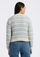 Buffalo David Bitton Amaranth Women's Striped Knit Cardigan with Front Pockets Color CLOUD