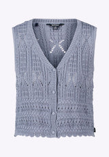 Buffalo David Bitton Merrybell Women's Pointelle Knit Vest with Button-Down Front Color