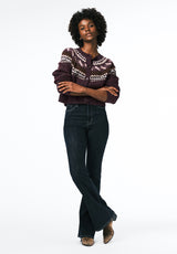 Frederick Women's Fair Isle Button-Up Cardigan color FIG