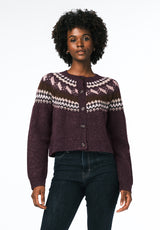 Frederick Women's Fair Isle Button-Up Cardigan color FIG