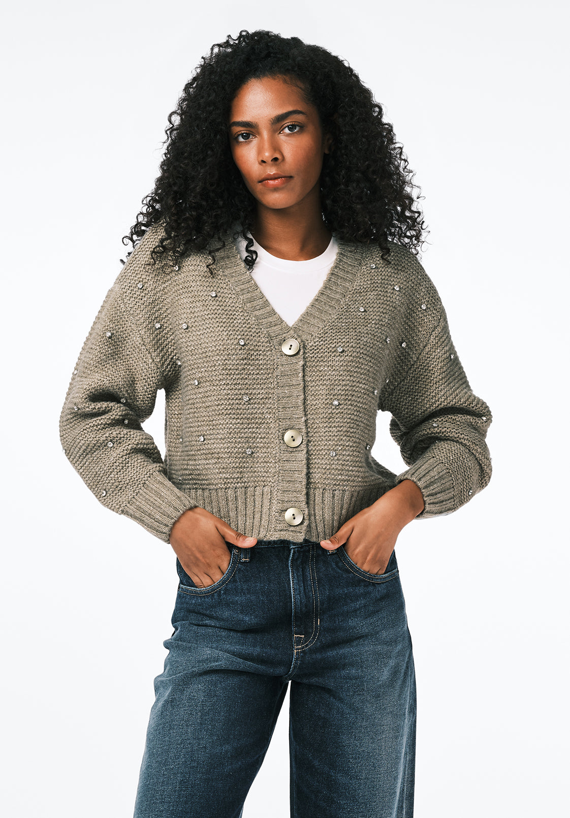 Odilia Women's Embellished Knit Cardigan, Dk Green – Buffalo Jeans