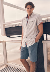 Hadrian Men's Flat Front Shorts, Mirage Blue - BM24266