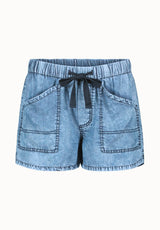 Lillee Women's Chambray Shorts with Utility Pockets, Light Vintage - WB0019P