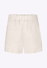 Buffalo David Bitton Giustina Women's Linen Blend High-Waisted Shorts Color NATURAL