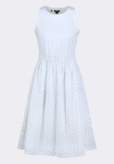 Buffalo David Bitton Drea Women's Sleeveless Tank Dress with Eyelet Embroidered Skirt Color