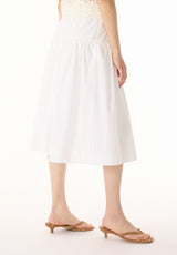 Buffalo Skirts White Woven Skirts Midi Skirt Elastic Waistband