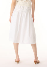 Buffalo Skirts White Woven Skirts Midi Skirt Elastic Waistband