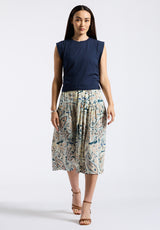 Buffalo David Bitton Lupita Women's Floral Print Tiered Midi Skirt Color PAISLEY