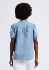 Buffalo David Bitton Lenore Women’s Puffed Sleeve Blouse Color CLASSIC VINTAGE