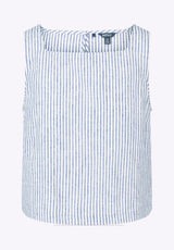 Buffalo David Bitton Benedita Women's Striped Sleeveless Linen Top Color