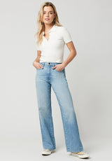 Buffalo David Bitton WIDE LEG ADDIE High Rise Acid Jeans - BL15793 Color INDIGO