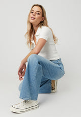 Buffalo David Bitton WIDE LEG ADDIE High Rise Acid Jeans - BL15793 Color INDIGO