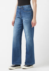 High Rise Wide Leg Addie Women's Jeans, Indigo - BL15817