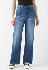High Rise Wide Leg Addie Women's Jeans, Indigo - BL15817