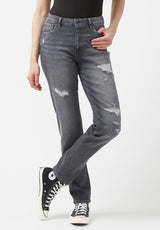 High Rise Straight Jayden Women's Jeans, Grey - BL15845