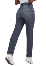 High Rise Straight Jayden Women's Jeans, Grey - BL15845