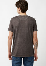 Kasum Buttoned Henley Men's T-Shirt in Dark Grey - BM21411