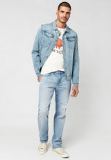 Straight Six Men's Jeans in Crinkled Light Blue - BM22762
