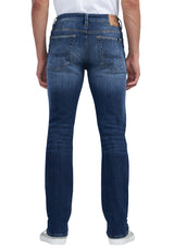 Buffalo David Bitton Straight Six Men's Jeans in Veined and Crinkled Indigo - BM22828 Color INDIGO