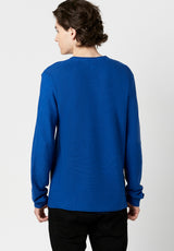 Buffalo David Bitton Wamill Cotton Henley - BM23691 Color TRUE BLUE