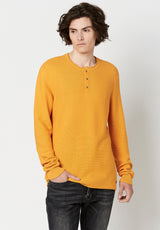 Buffalo David Bitton Wamill Cotton Henley - BM23691 Color SCOTCH
