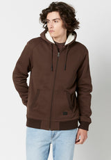 Buffalo David Bitton Fleece & Sherpa Fasox Hoodie - BM23800 Color CHOCOLATE