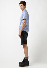 Buffalo David Bitton Sotar Tie Dye Blue Button Shirt - BM23919 Color WHALE