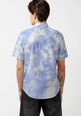 Buffalo David Bitton Sotar Tie Dye Blue Button Shirt - BM23919 Color WHALE