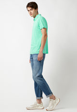 Buffalo David Bitton Kumok Burnout Henley Shirt - BM23928 Color COCKATOO
