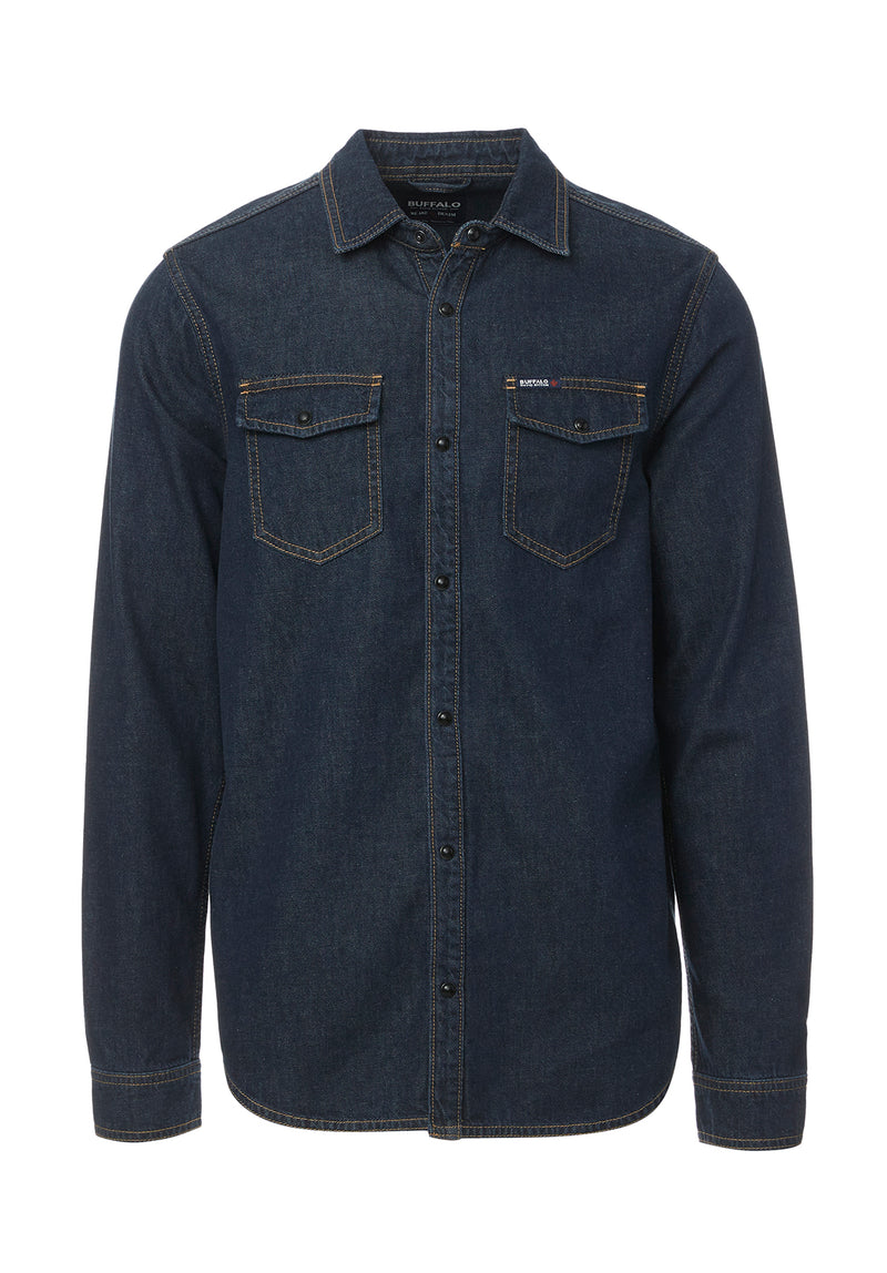 Buffalo Jeans Men's Stanley 's Long-Sleeve Denim Shirt, Indigo - Size: M Buffalo Jeans Men's Stanley 's Long-Sleeve Denim Shirt, Indigo - Size: M
