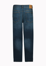 Driven Men's Relaxed Straight Jeans, Dark Blue Sanded- BM22640