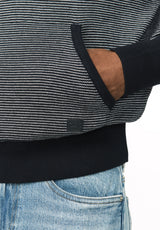 Wanto Men's Striped Sweater Hoodie, Whale - BM24905