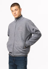 Wucio Men's Full-Zip Sweater Fleece, Heather Grey - BM24916