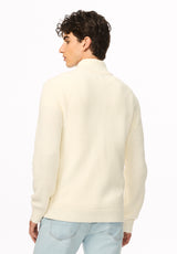 Wryan Men's Quarter-Zip Sweater, Milk - BM24917
