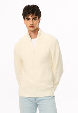 Wryan Men's Quarter-Zip Sweater, Milk - BM24917